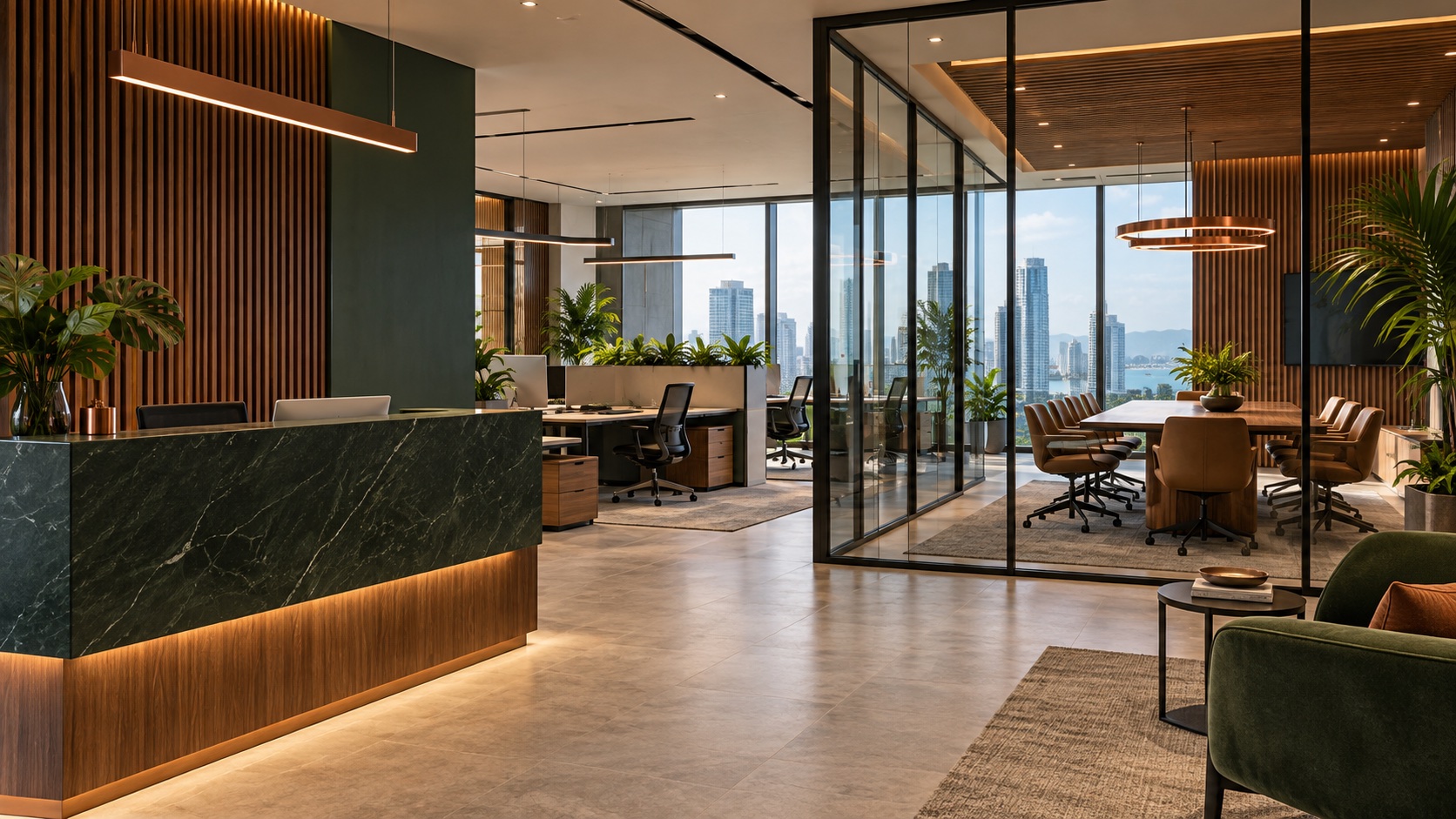 Concepto de remodelación de oficina contemporánea en Panamá